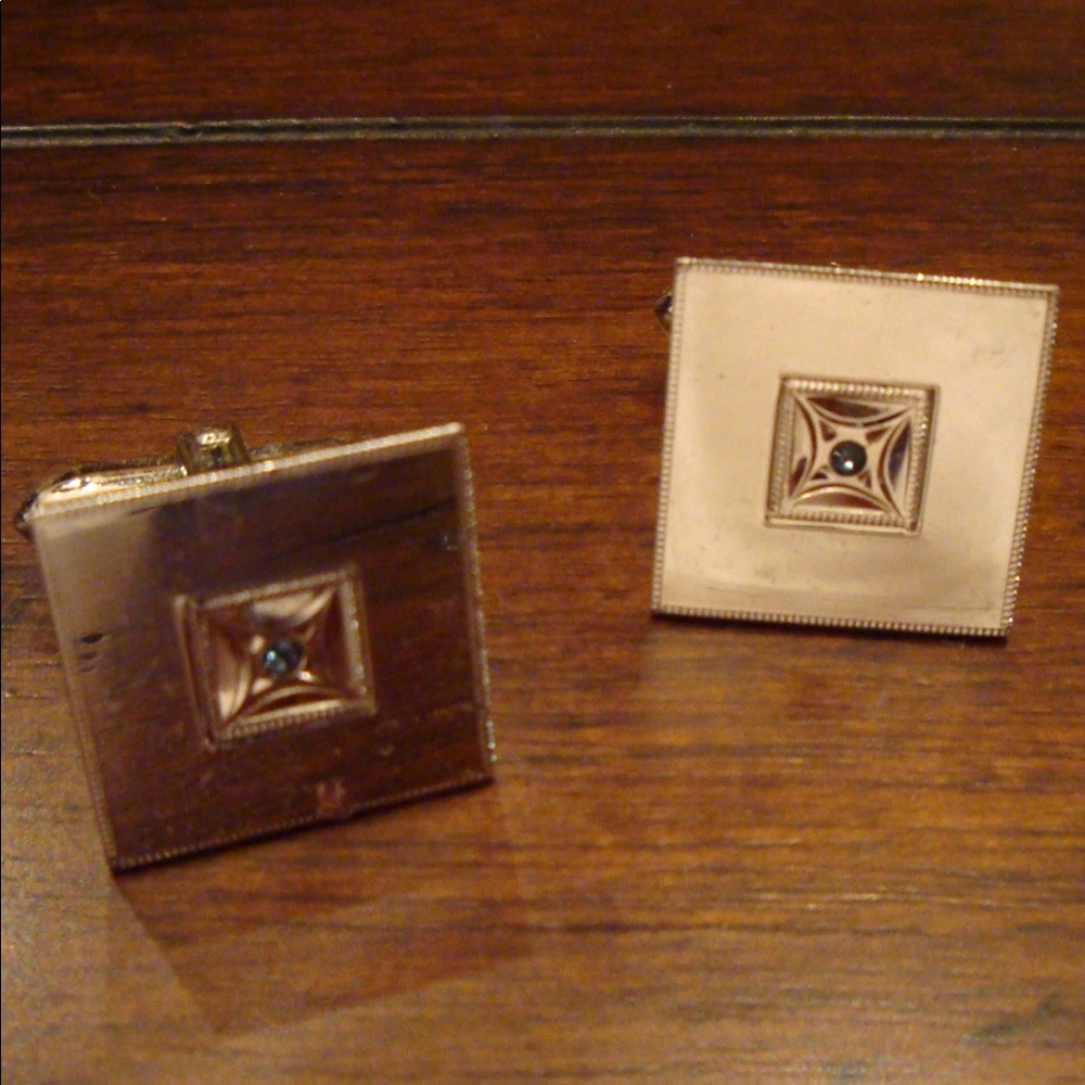 Lamode Sterling Blue Stone Vintage Cufflinks